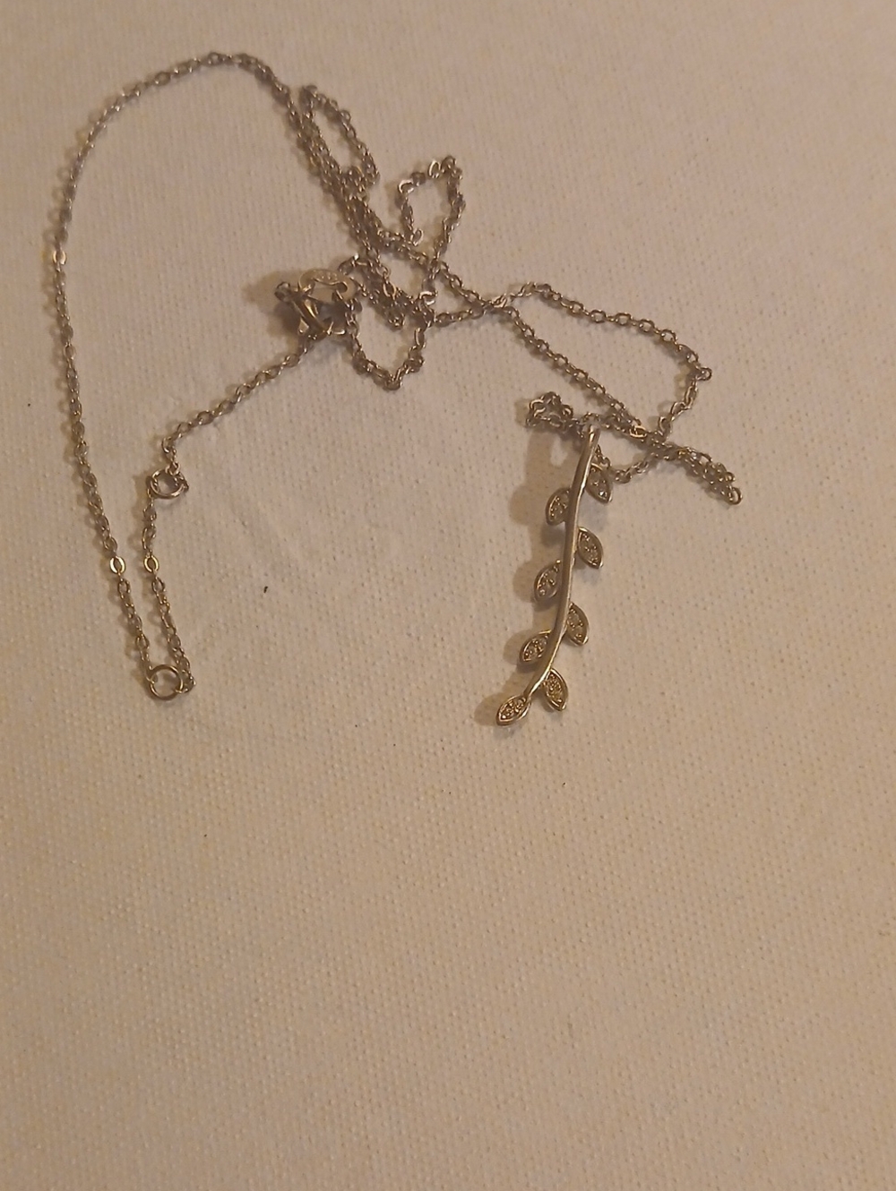 Delicate Silver Leaf Branch Necklace - 925 Silver